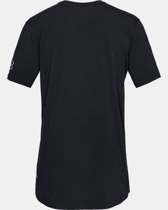 Men's UA Baseline Short Sleeve Long Line T-Shirt in Black image number 4